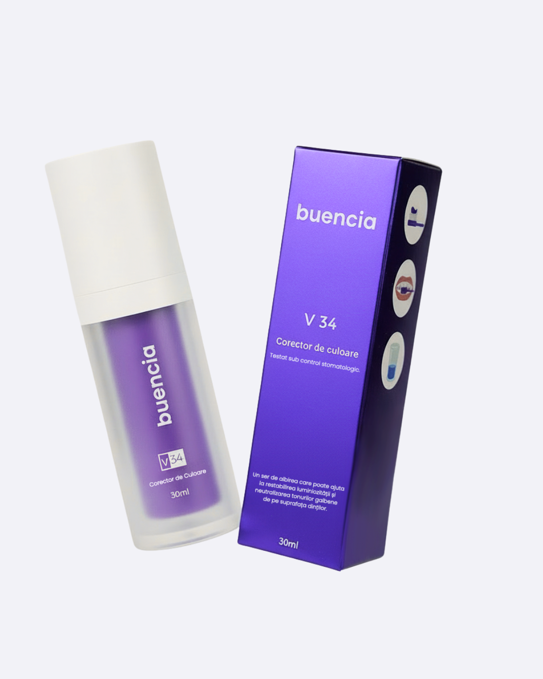 Kit complet de albire: Corector Buencia V34 + Benzi V34 Buencia