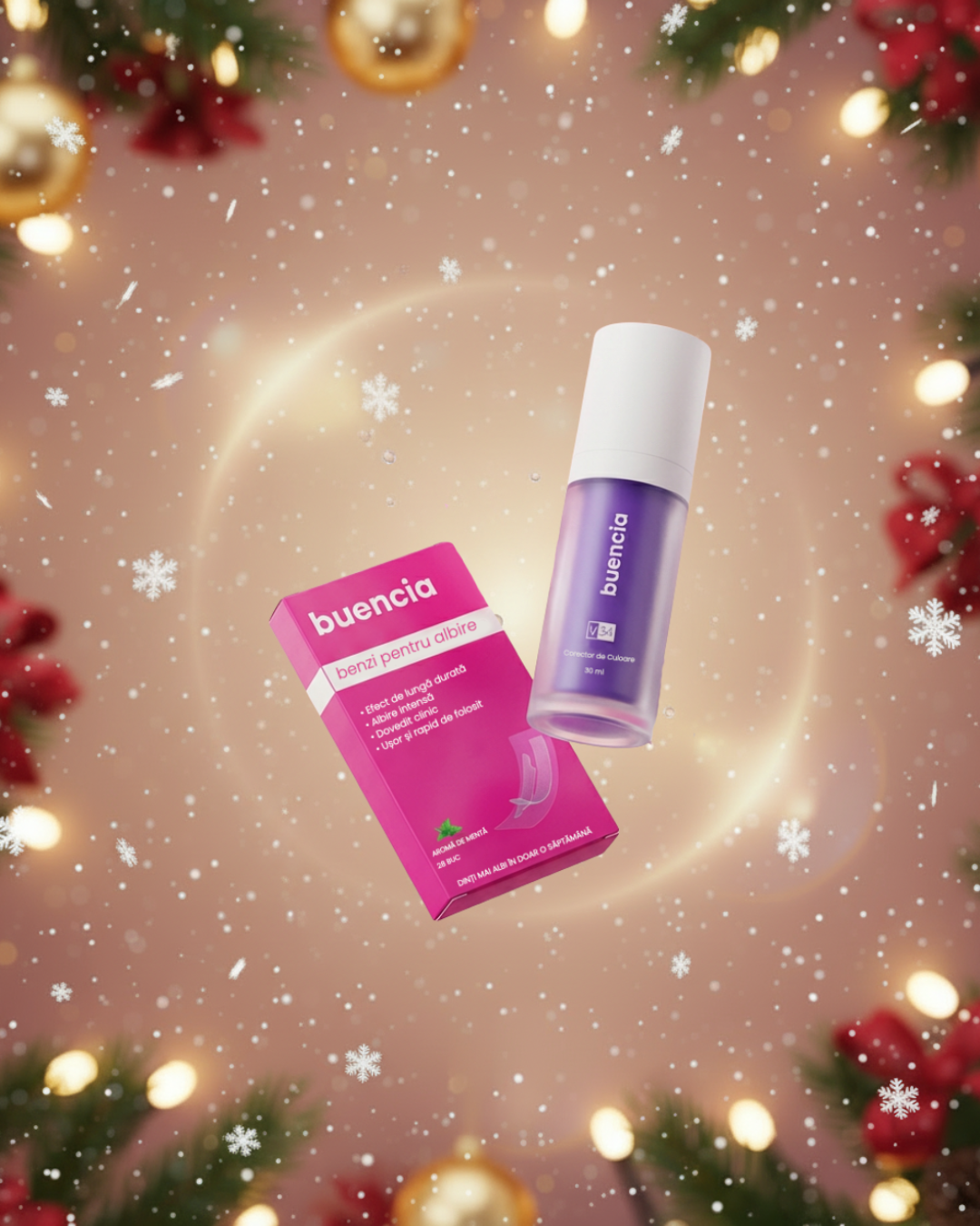 Kit complet de albire: Corector Buencia V34 + Benzi Profesionale Buencia