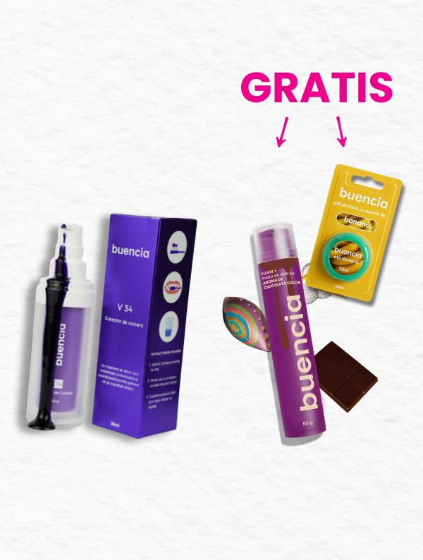 Corector Buencia + 2 produse GRATIS: Pastă Ciocolată Caldă + Ață Dentară Banane