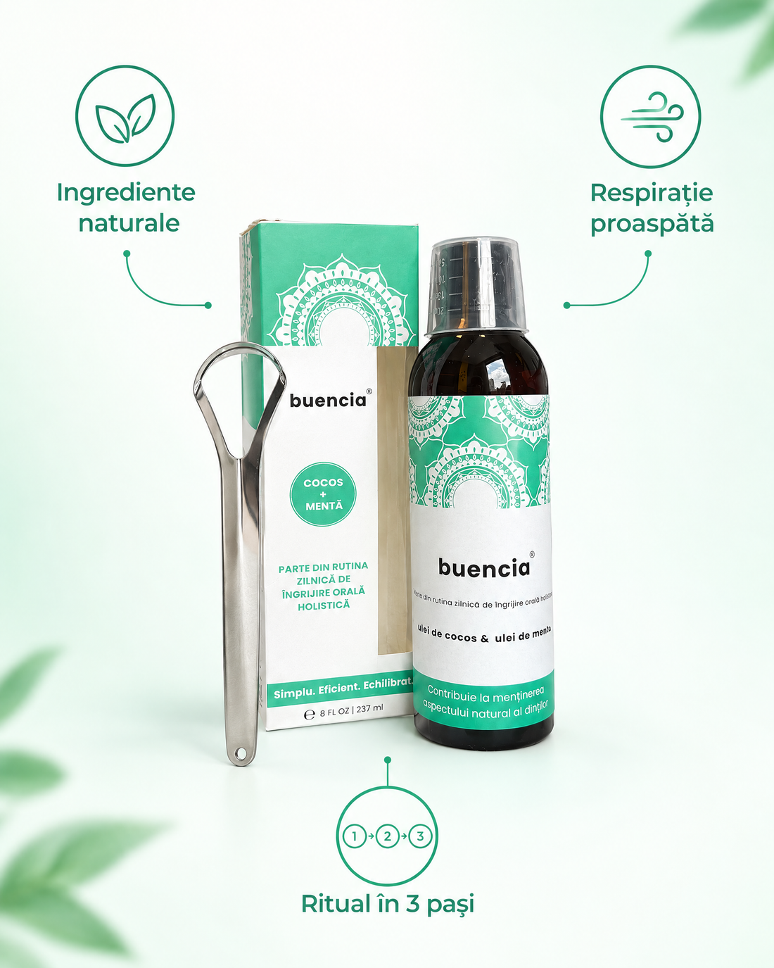 Buencia Mint Pulling Oil – Apă de gură cu ulei de cocos